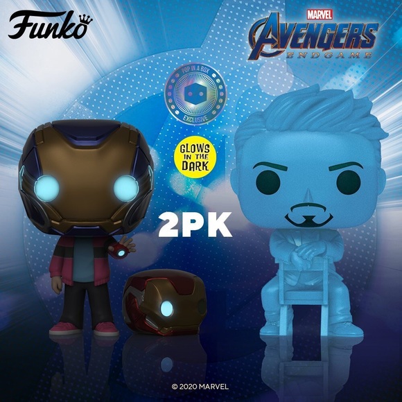 Funko Other - PIAB Exclusive GITD Morgan & Tony Stark Funko Pop! Bobble-Head Vinyl Figure